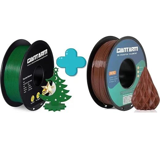 GiantArm GIANTARM 3D Printer Filament 1kg,Green PETG and Red PETG Dimensional Acuuracy +/-,1080 Feet Per Roll,Vacuum Packaging