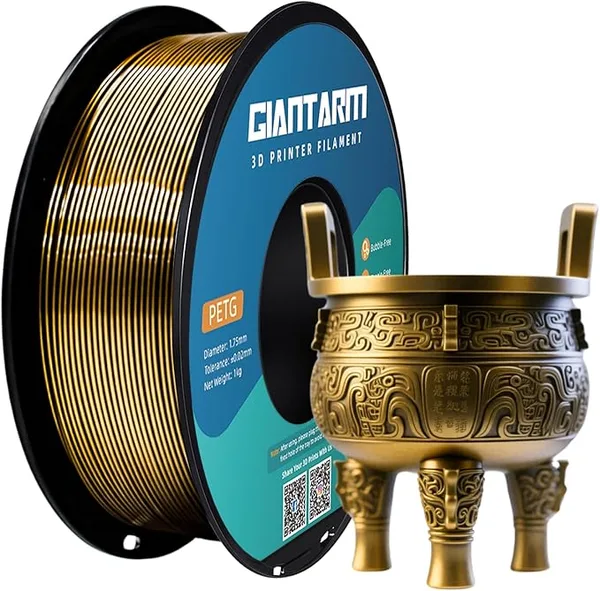 GiantArm GIANTARM PETG Filament 1Kg(2.2lb), Metallic Copper Filament PETG for 3D Printer, ± Accuracy, High Precision, Strong Toughness, Neatly Wound & Moistureproof, Metal Copper