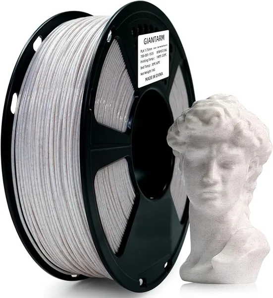 GiantArm GIANTARM 3D Printer Filament,Marble White-Brown Stone Color PLA Filament 1kg(2.2lbs), Dimensional Accuracy +/-,Fits for Most FDM 3D Printers