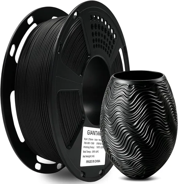 GiantArm GIANTARM Black PLA 3D Printer Filament 1kg Spool +/-, 1080 Feet per Roll, Vacuum Packaging(PLA-Black)