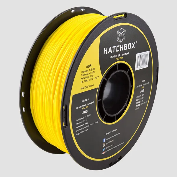HATCHBOX YELLOW ABS FILAMENT -, 1KG SPOOL