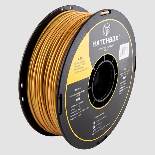 HATCHBOX GOLD ABS FILAMENT -, 1KG SPOOL
