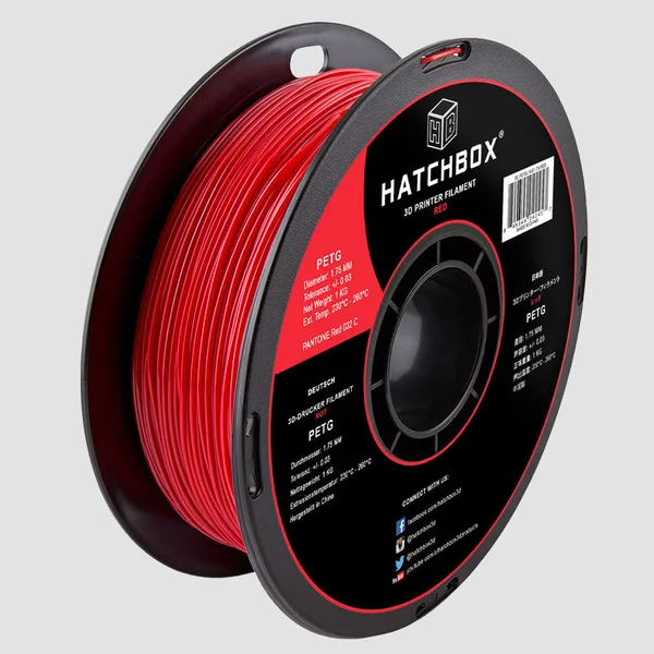 HATCHBOX RED PETG FILAMENT -, 1KG SPOOL