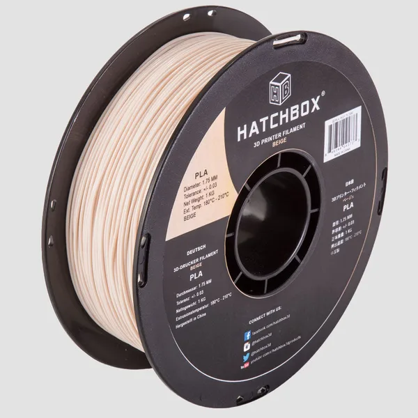 HATCHBOX BEIGE PLA FILAMENT -, 1KG SPOOL