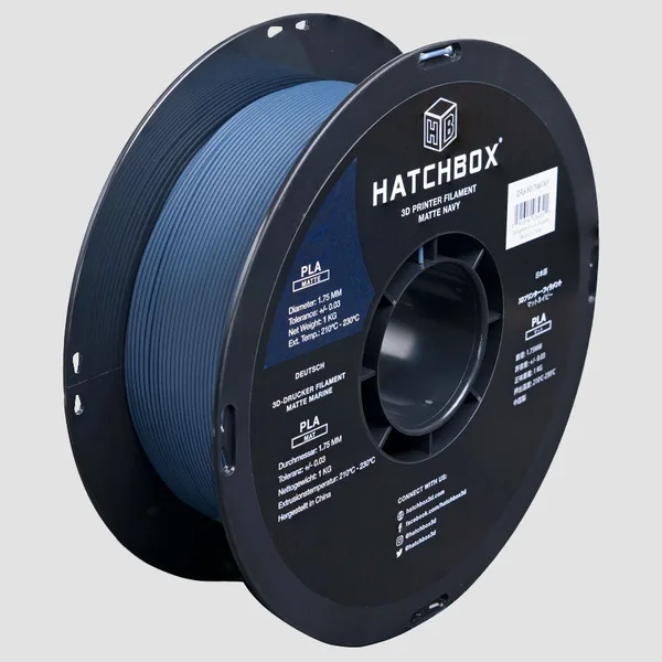 HATCHBOX NAVY MATTE PLA FILAMENT -, 1KG SPOOL