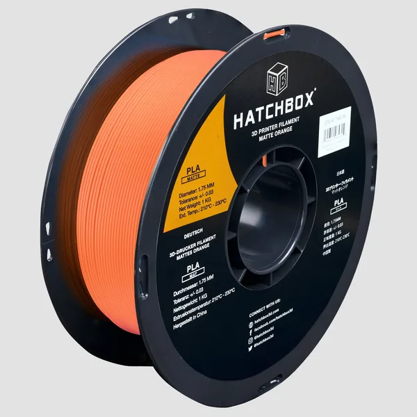 HATCHBOX ORANGE MATTE PLA FILAMENT -, 1KG SPOOL
