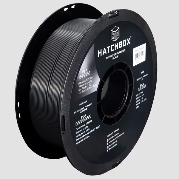 HATCHBOX METALLIC FINISH BLACK PLA FILAMENT -, 1KG SPOOL