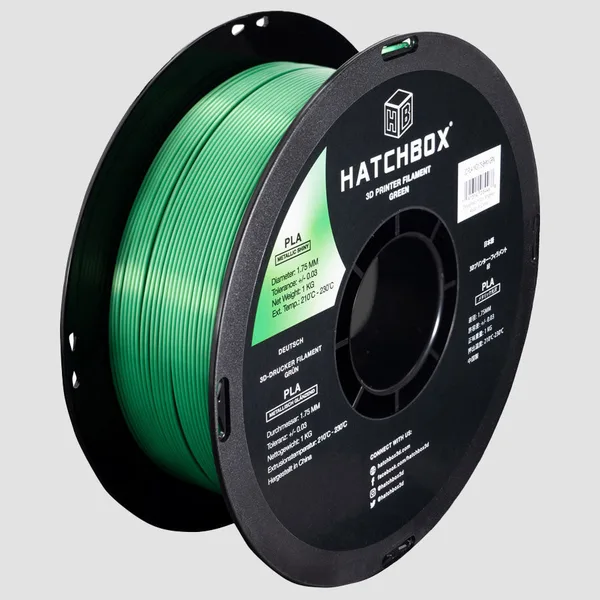 HATCHBOX METALLIC FINISH GREEN PLA FILAMENT -, 1KG SPOOL