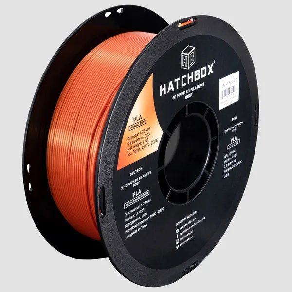 HATCHBOX METALLIC FINISH RUST PLA FILAMENT -, 1KG SPOOL