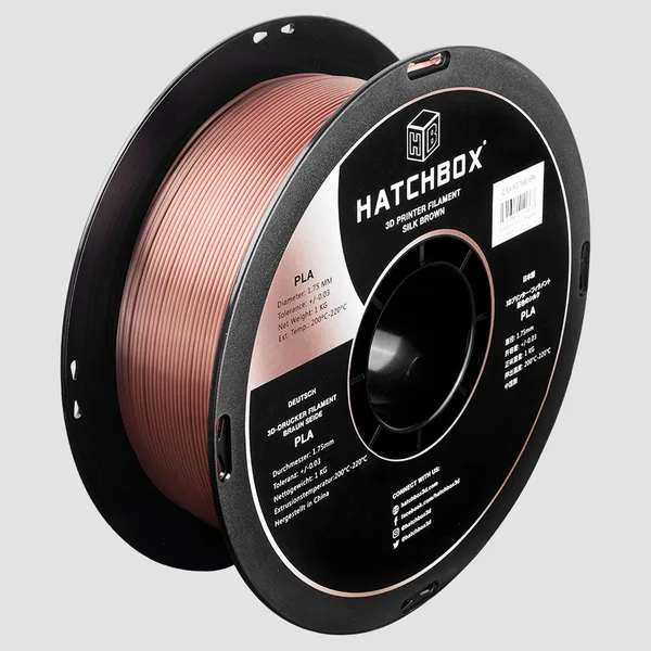 HATCHBOX SILK BROWN PLA FILAMENT -, 1KG SPOOL