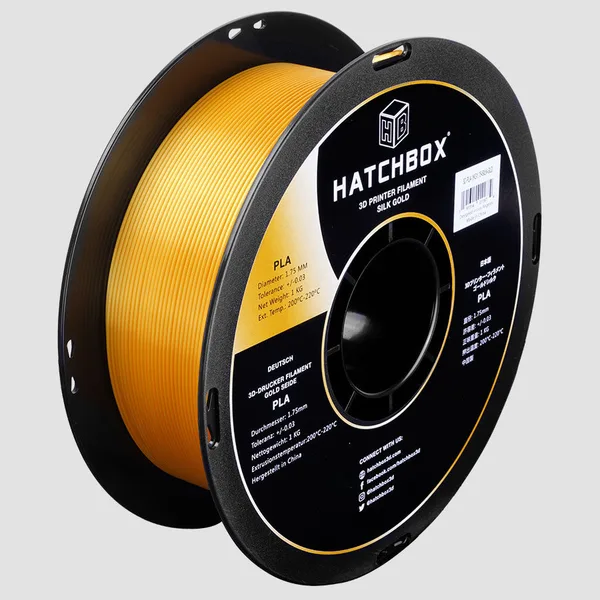 HATCHBOX SILK GOLD PLA FILAMENT -, 1KG SPOOL