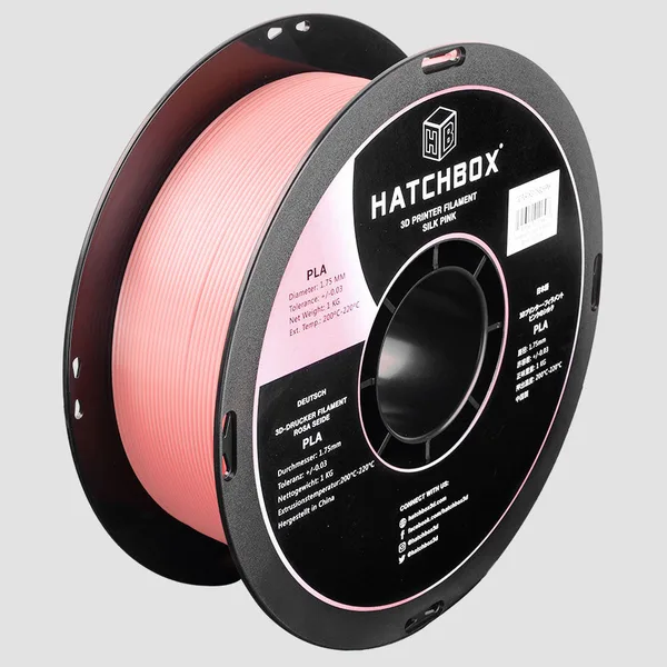 HATCHBOX SILK PINK PLA FILAMENT -, 1KG SPOOL