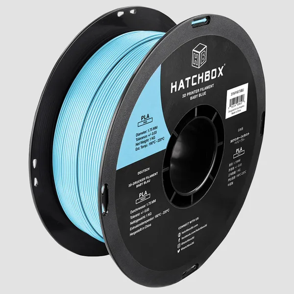 HATCHBOX BABY BLUE PLA PRO+ FILAMENT -, 1KG SPOOL