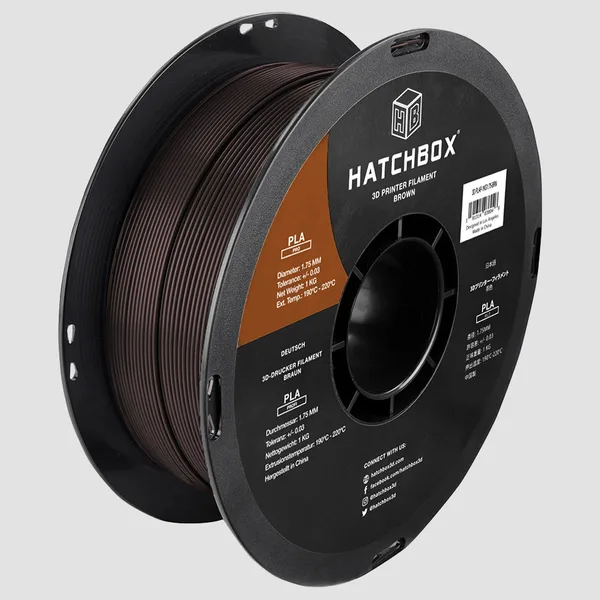 HATCHBOX BROWN PLA PRO+ FILAMENT -, 1KG SPOOL