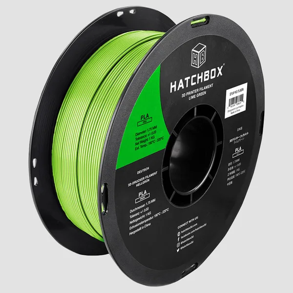 HATCHBOX LIME GREEN PLA PRO+ FILAMENT -, 1KG SPOOL