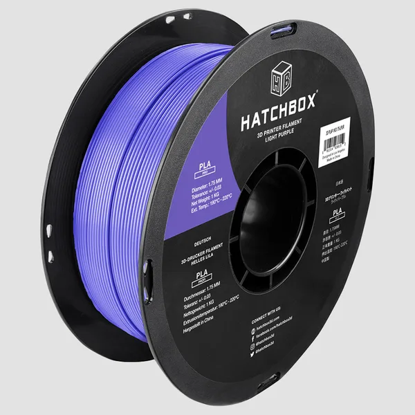 HATCHBOX LIGHT PURPLE PLA PRO+ FILAMENT -, 1KG SPOOL