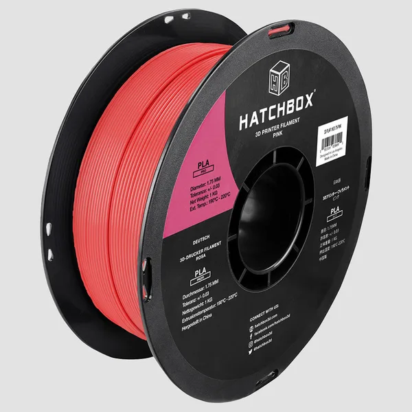 HATCHBOX PINK PLA PRO+ FILAMENT -, 1KG SPOOL