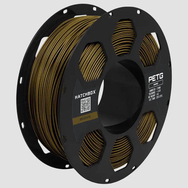 HATCHBOX BRONZE RAPID PETG FILAMENT –, 1KG SPOOL