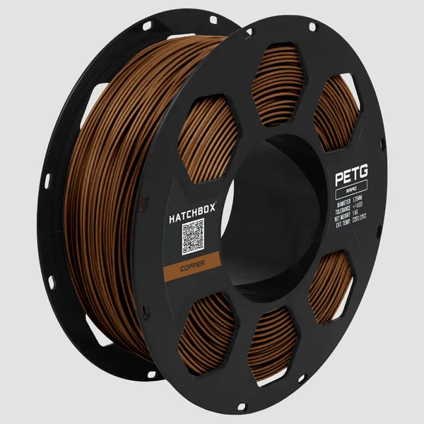 HATCHBOX COPPER RAPID PETG FILAMENT –, 1KG SPOOL