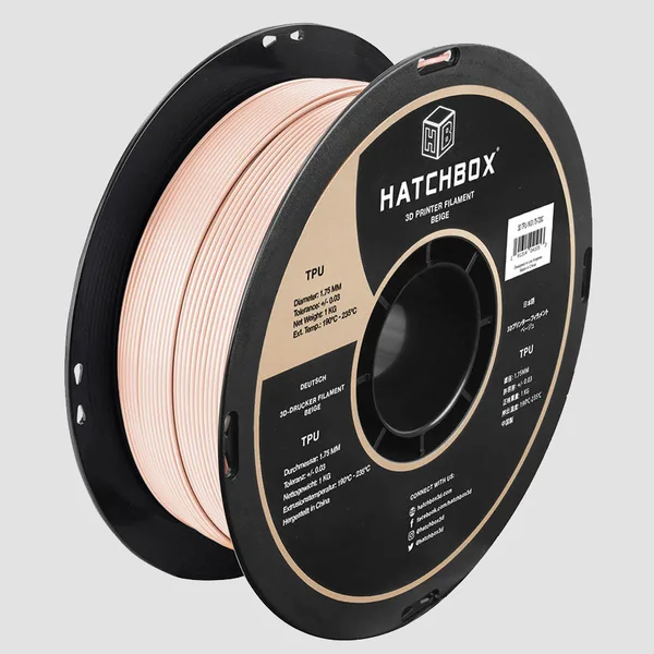HATCHBOX BEIGE TPU FILAMENT -, 1KG SPOOL (SHORE 95A)