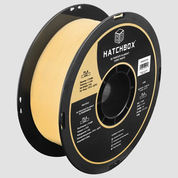 HATCHBOX WOOD IVORY PLA FILAMENT -, 1KG SPOOL