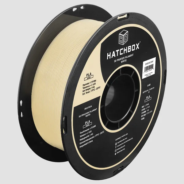 HATCHBOX WOOD WHITE PLA FILAMENT -, 1KG SPOOL