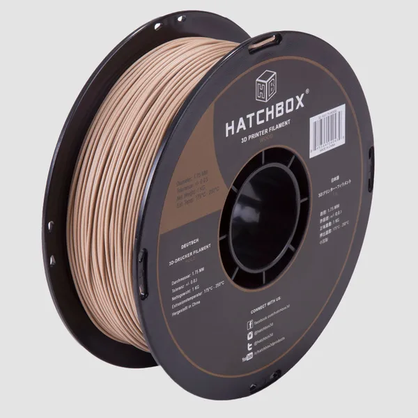 HATCHBOX WOOD PLA FILAMENT -, 1KG SPOOL