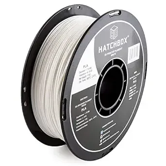 HATCHBOX HATCHBOX White PLA 3D Printer Filament, 1 KG Spool, Dimensional Accuracy +/-, 3D Printing Filament