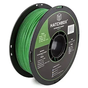 HATCHBOX HATCHBOX Green PLA 3D Printer Filament, 1 KG Spool, Dimensional Accuracy +/-, 3D Printing Filament