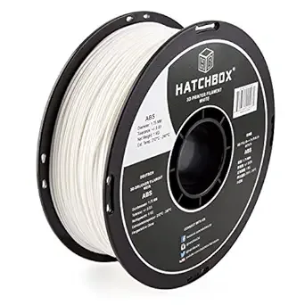 HATCHBOX HATCHBOX ABS 3D Printer Filament, Dimensional Accuracy +/-, 1 kg Spool, White, Model Number: 3D ABS-1KG1.75-WHT