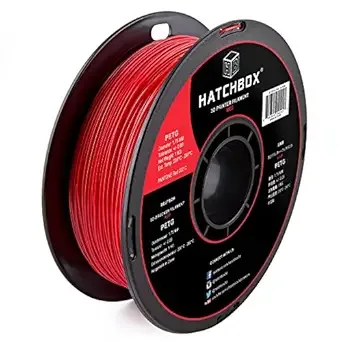 HATCHBOX HATCHBOX PETG 3D Printer Filament, Dimensional Accuracy +/-, 1 kg Spool, Red