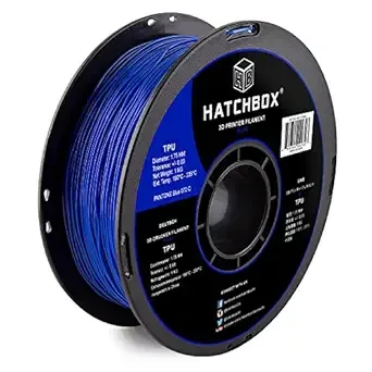 HATCHBOX HATCHBOX Blue TPU 3D Printer Filament Shore 95A, 1 KG Spool, Dimensional Accuracy +/-, 3D Printing Filament