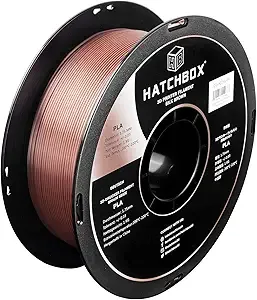 HATCHBOX HATCHBOX Silk Brown PLA 3D Printer Filament, 1 KG Spool, Dimensional Accuracy +/-, 3D Printing Filament
