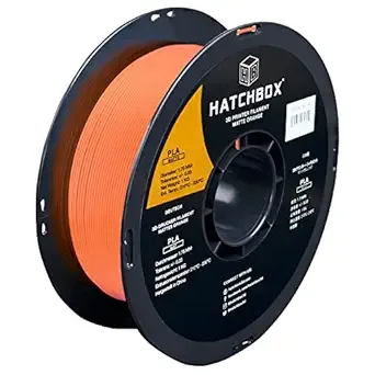 HATCHBOX HATCHBOX Matte PLA 3D Printer Filament, Dimensional Accuracy +/-, 1 kg Spool, Orange