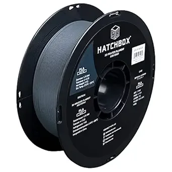 HATCHBOX HATCHBOX Matte PLA 3D Printer Filament, Dimensional Accuracy +/-, 1 kg Spool, Ash Gray