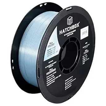 HATCHBOX HATCHBOX Metallic Finish PLA 3D Printer Filament, Dimensional Accuracy +/-, 1 kg Spool, Light Blue