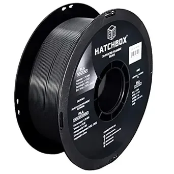 HATCHBOX HATCHBOX Metallic Finish PLA 3D Printer Filament, Dimensional Accuracy +/-, 1 kg Spool, Black