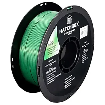 HATCHBOX HATCHBOX Metallic Finish PLA 3D Printer Filament, Dimensional Accuracy +/-, 1 kg Spool, Green