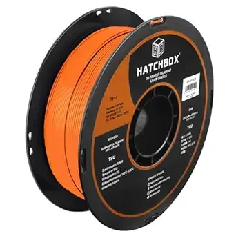 HATCHBOX HATCHBOX Light Orange TPU 3D Printer Filament Shore 95A, 1 KG Spool, Dimensional Accuracy +/-, 3D Printing Filament