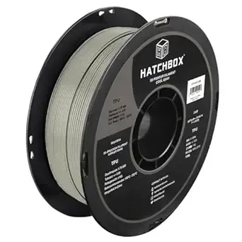 HATCHBOX HATCHBOX Cool Gray TPU 3D Printer Filament Shore 95A, 1 KG Spool, Dimensional Accuracy +/-, 3D Printing Filament