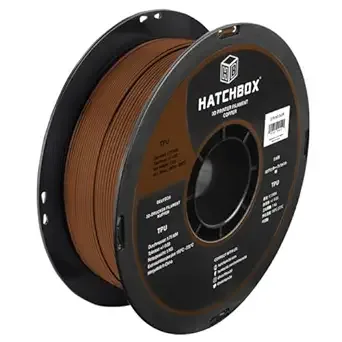 HATCHBOX HATCHBOX Copper TPU 3D Printer Filament Shore 95A, 1 KG Spool, Dimensional Accuracy +/-, 3D Printing Filament