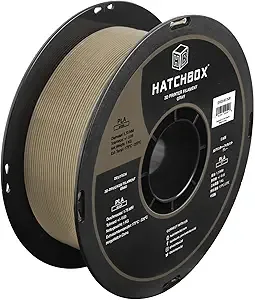 HATCHBOX HATCHBOX Gray Wood PLA 3D Printer Filament, 1 KG Spool, Dimensional Accuracy +/-, 3D Printing Wood Filament