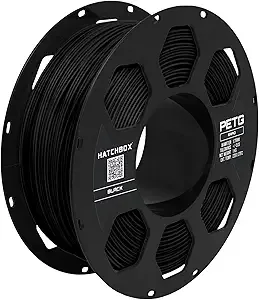 HATCHBOX HATCHBOX Black High Speed PETG 3D Printer Filament, Dimensional Accuracy +/-, 1 kg Spool, Compatible with FDM Printers for Fast, Precise Printing