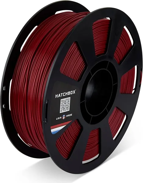 HATCHBOX HATCHBOX PLA MAX V2 Dark Red 3D Printer Filament Made in the USA Diameter 1 KG Spool, Premium USA Made 3D Printing Filament