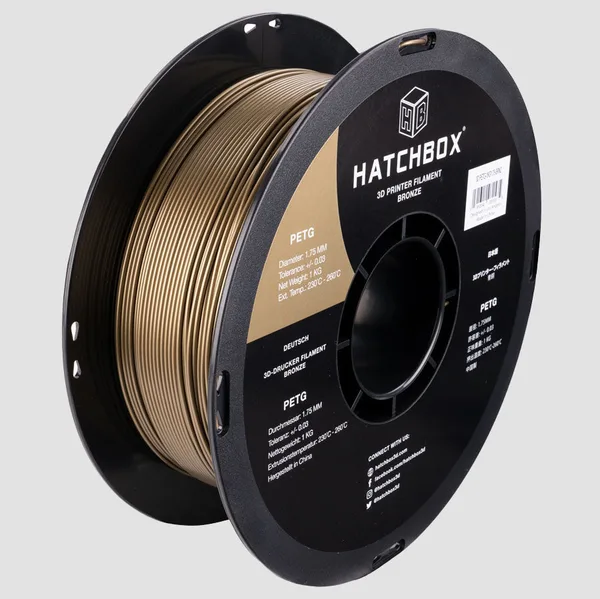 HATCHBOX BRONZE PETG FILAMENT -, 1KG SPOOL