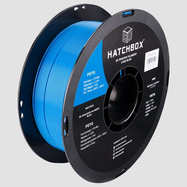 HATCHBOX LAKE BLUE  PETG FILAMENT -, 1KG SPOOL
