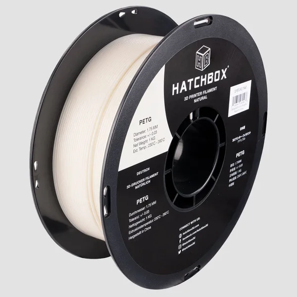 HATCHBOX NATURAL  PETG FILAMENT -, 1KG SPOOL