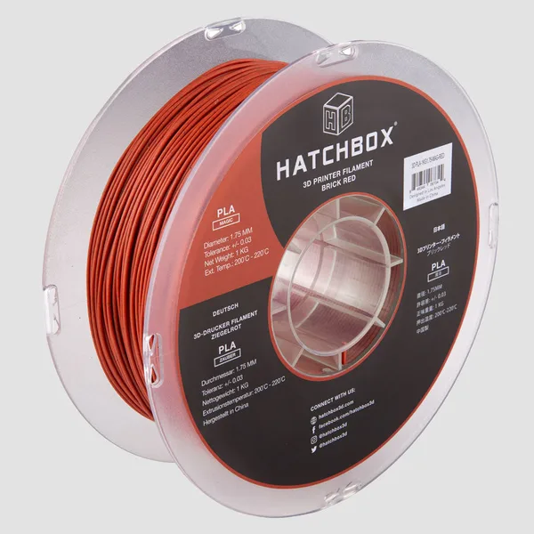 HATCHBOX STONE BRICK RED PLA FILAMENT -, 1KG SPOOL