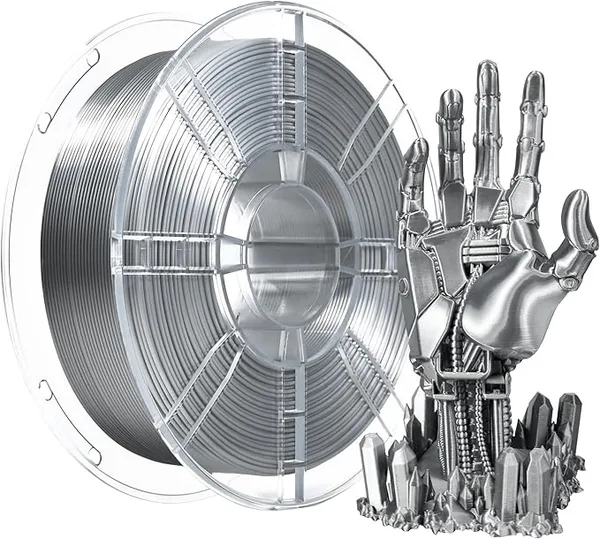 iBoss iBOSS PLA Pro (PLA+) 3D Printer Filament,Silk Shiny 3D Printing Filament,1kg Spool (2.2lbs),Dimensional Accuracy +/-,PLA Plus 3D Filament,Fit Most FDM Printer(Silk Light Silver)