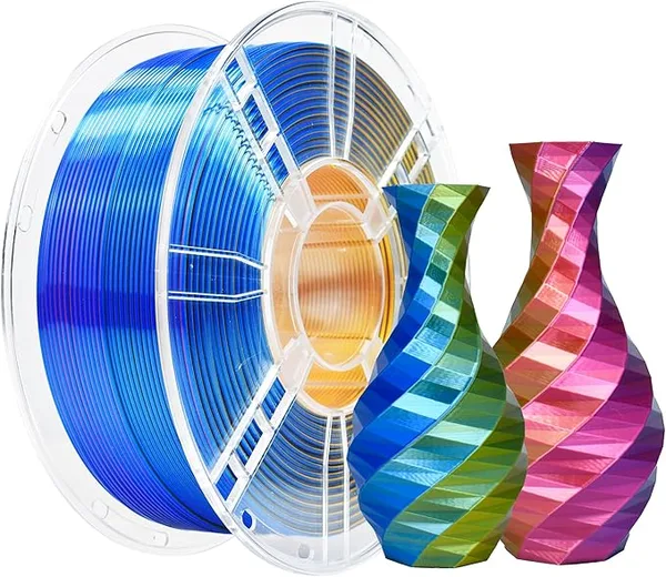 iBoss iBOSS Silk PLA+ Red Bule Gold Filament, 1kg 3D Printer Filament, No Warp Enhanced Toughness, Dimensional Accuracy ± Printing Filament, PLA Plus Filament for FDM 3D Printers